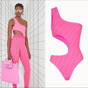 Fendi one piece swim pink Sz-Medium